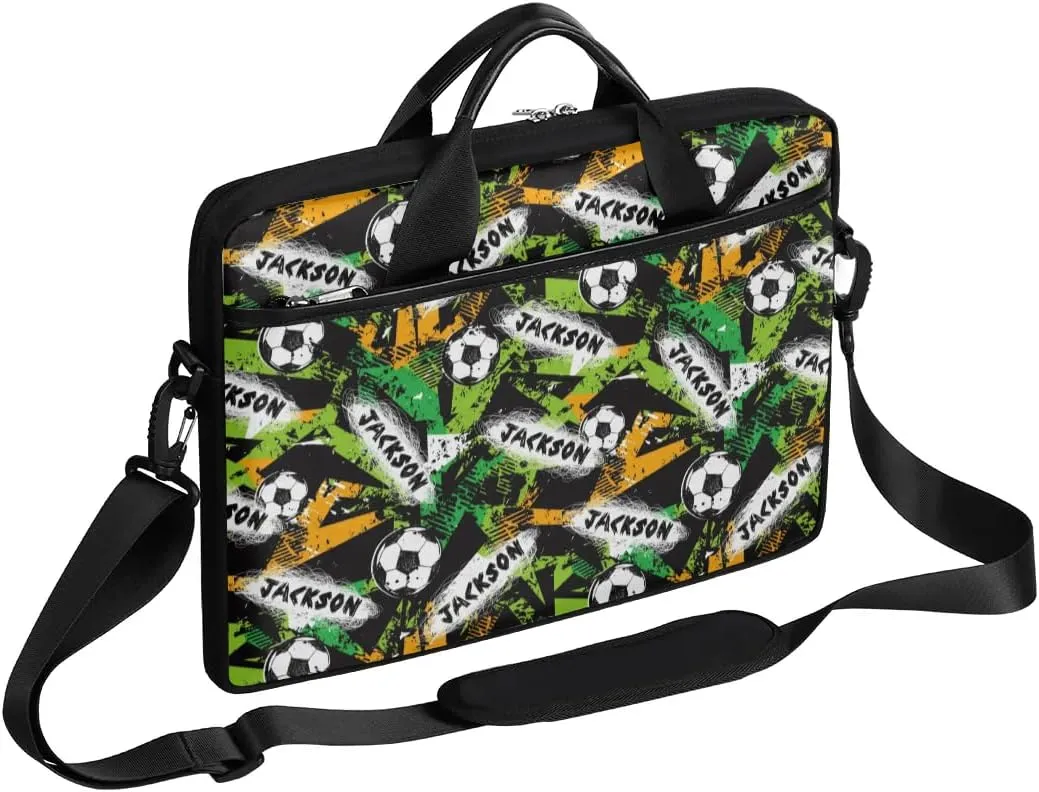 Personalized Soccer Laptop Bag Case Briefcases, Custom Computer Cases for Laptops, Tablet Shoulder Bag Carrying Case
