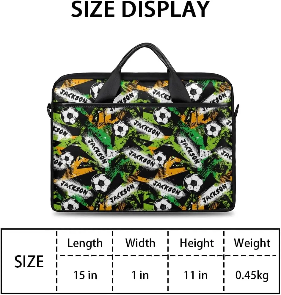 Personalized Soccer Laptop Bag Case Briefcases, Custom Computer Cases for Laptops, Tablet Shoulder Bag Carrying Case