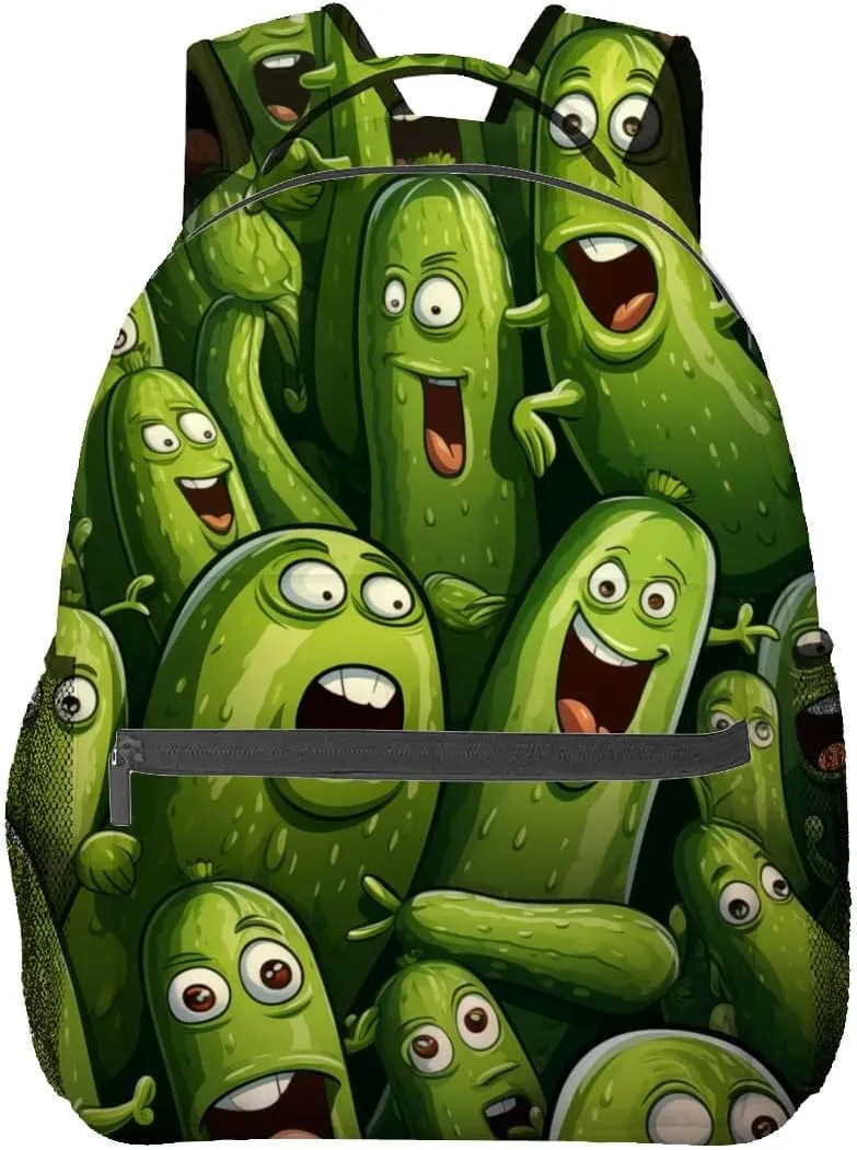 Pickle Backpack Travel Backpacks Laptop Rucksack,School Bookbag for Women Kids Boys Girls,Fun Food Back Pack Accessories Bags,Ideal Gifts for Work, Outdoor Adventures