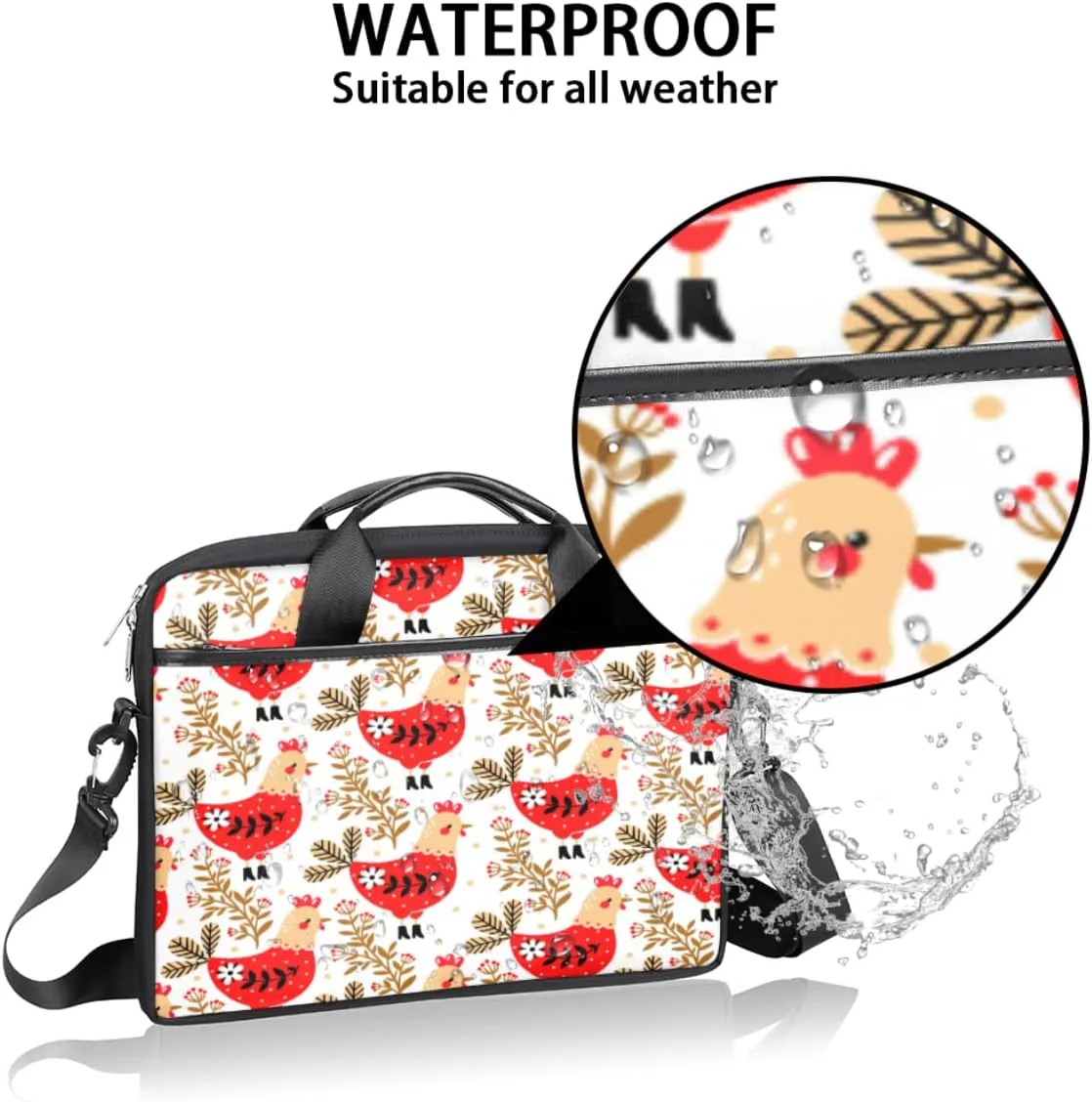 Pineapple Striped Background Laptop Shoulder Messenger Bag Waterproof Laptop Briefcase Handle Padded Strap