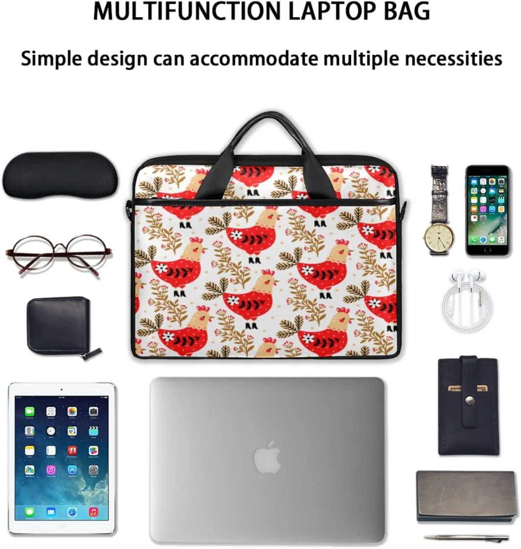 Pineapple Striped Background Laptop Shoulder Messenger Bag Waterproof Laptop Briefcase Handle Padded Strap