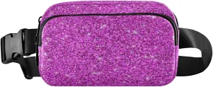 Pink Glitter Magenta Belt Bag for Women Men Fanny Pack Small Waist Pouch Crossbody Bags for Outdoor Hiking Running Travel