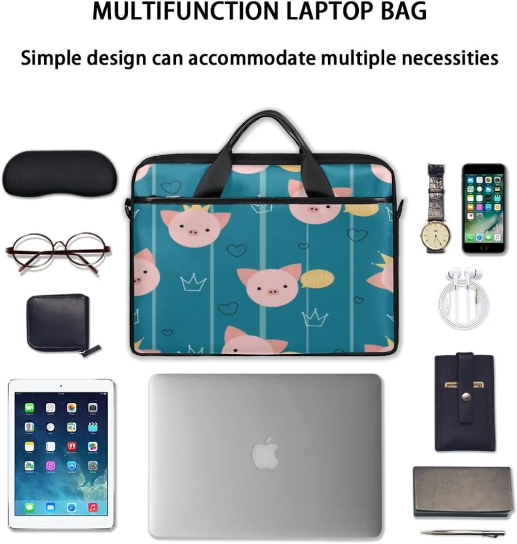 Plant Sunflower Pattern Laptop Shoulder Messenger Bag Waterproof Laptop Briefcase with Handle and Padded Strap Case Sleeve