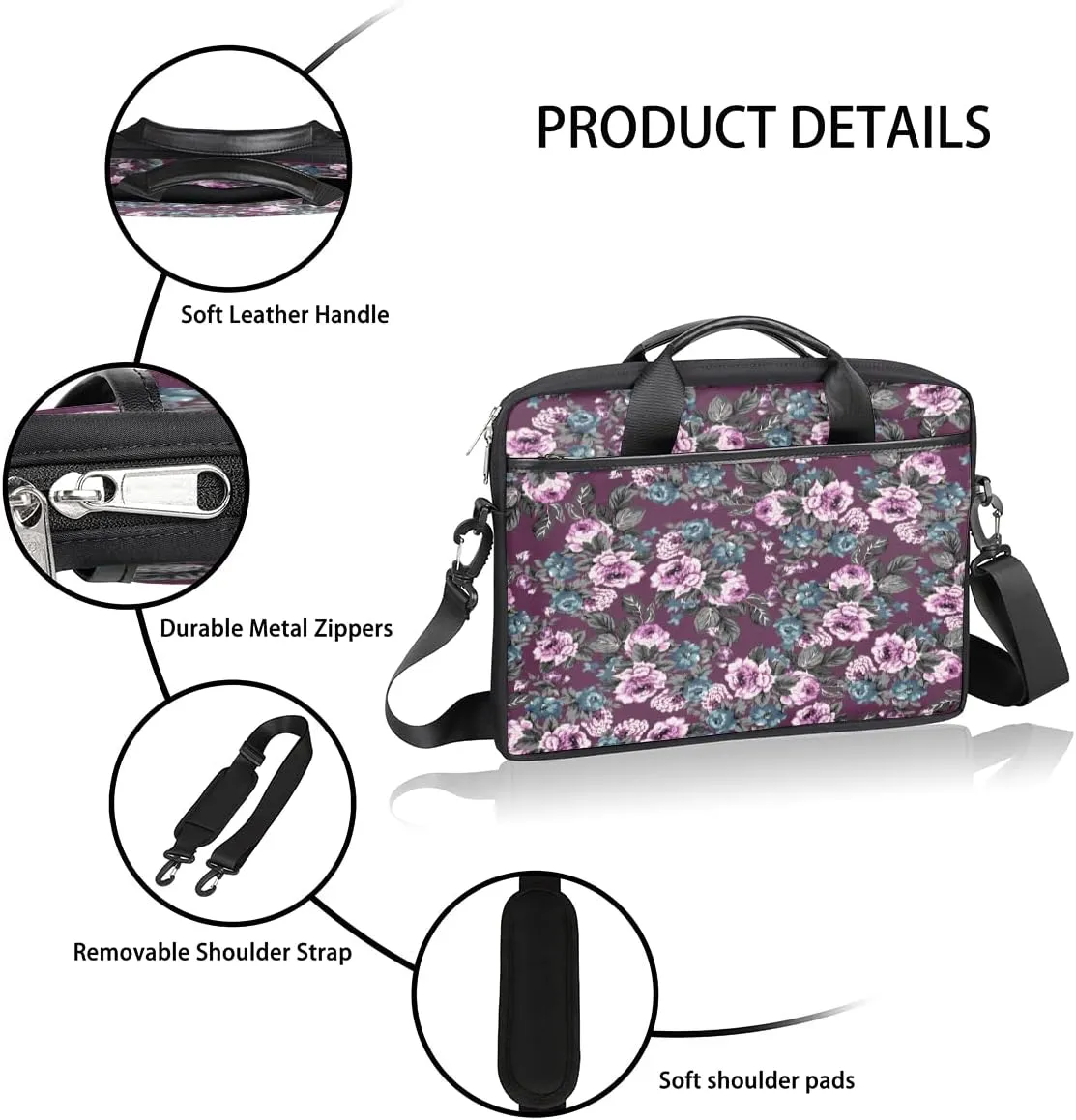 Red Parrot Bird Painted Laptop Shoulder Messenger Bag Waterproof Laptop Briefcase with Handle and Padded Strap Case Sleeve