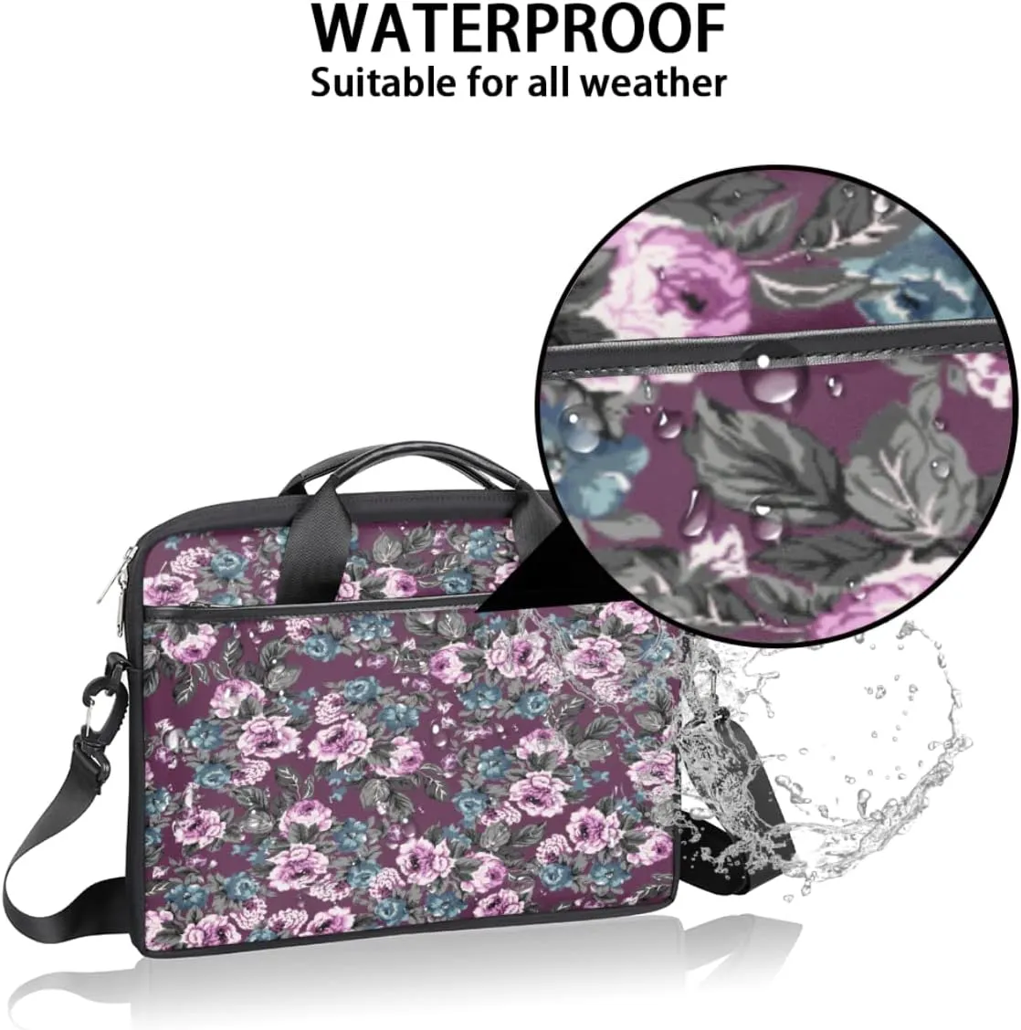 Red Parrot Bird Painted Laptop Shoulder Messenger Bag Waterproof Laptop Briefcase with Handle and Padded Strap Case Sleeve
