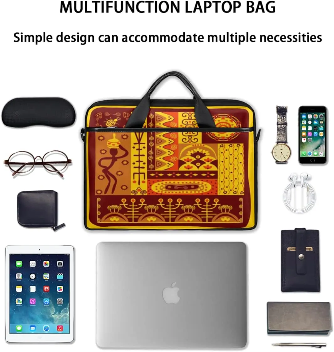 Retro Animal Paw Prints Laptop Shoulder Messenger Bag Waterproof Laptop Briefcase with Handle and Padded Strap Case Sleeve