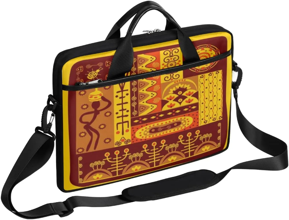 Retro Animal Paw Prints Laptop Shoulder Messenger Bag Waterproof Laptop Briefcase with Handle and Padded Strap Case Sleeve