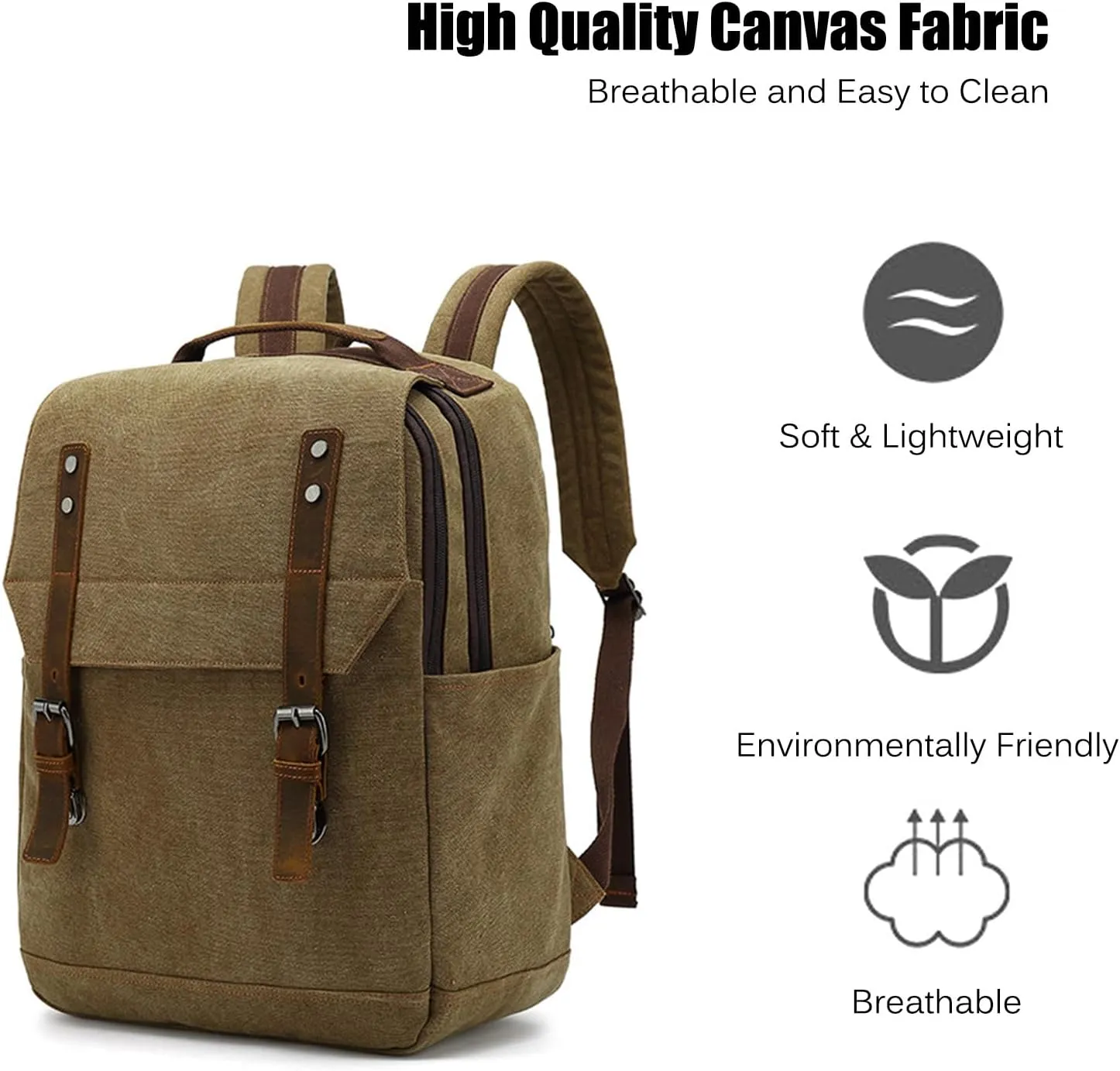 Retro Canvas Business Backpack Men Laptop Rucksack Daily Casual Daypacks Internal Frame Backpacks Hiking Backpack Travel Essentials Trekking Rucksack Brown