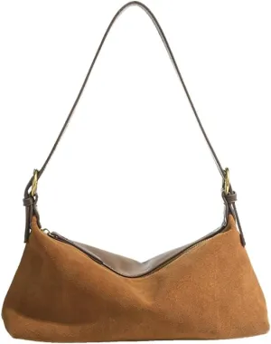 Retro Hobo Purse for Women Work Bag Vintage Suede Crossbody Bag Messenger Bag Satchel Handbag Shoulder Bag Clutch Purse