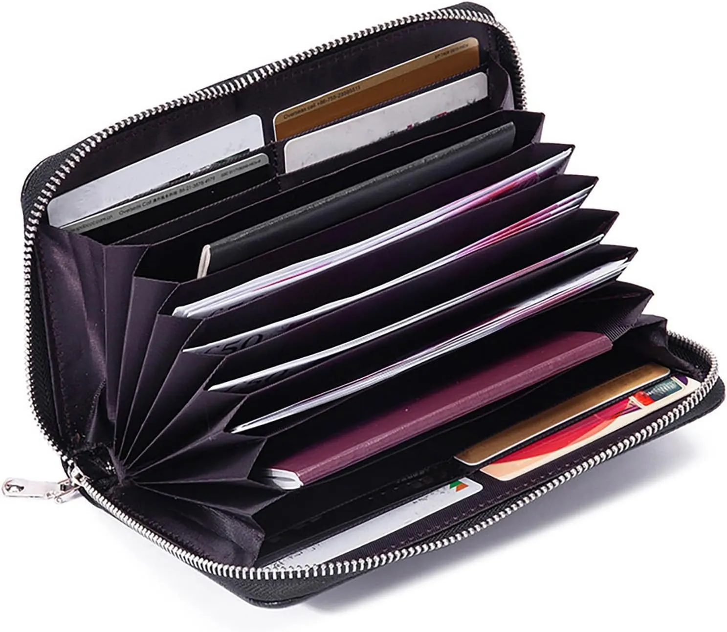 Rfid Wallet Women,Leather Wallet Women Wristlet,Bifold Zip Around Rfid Blocking Large Capacity Clutch Purses Credit Card Wallet,Travel Wallet for Ladies Mom Girls Women