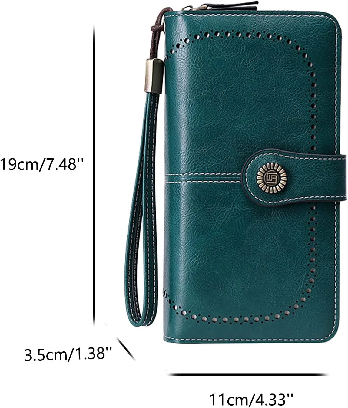 Rfid Wallet Women,Leather Wristlet Wallets for Women,Bifold Rfid Blocking Large Capacity Zip Around Clutch Purses Credit Card Holder,Travel Wallet for Girls Mom Women Ladies, Brown