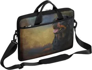 Rose Print Laptop Shoulder Messenger Bag Waterproof Laptop Briefcase with Handle and Padded Strap Case Sleeve