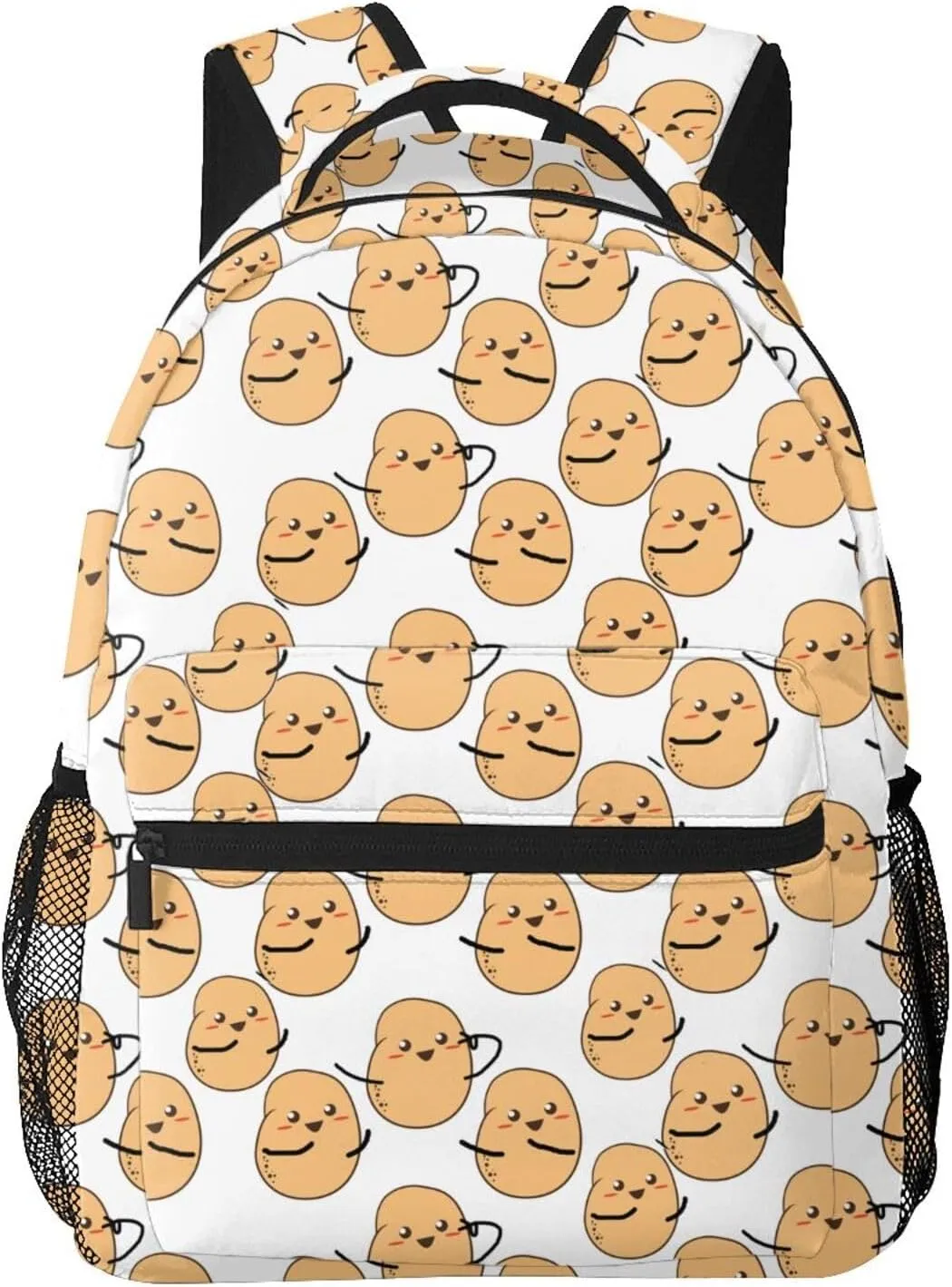 Rucksacks Multipurpose Anti-Theft Big Capacity Bookbag - I'M A Potato Cute Potatoes White Travel Hiking & Camping Rucksack With Padded Straps, Pattern 1865