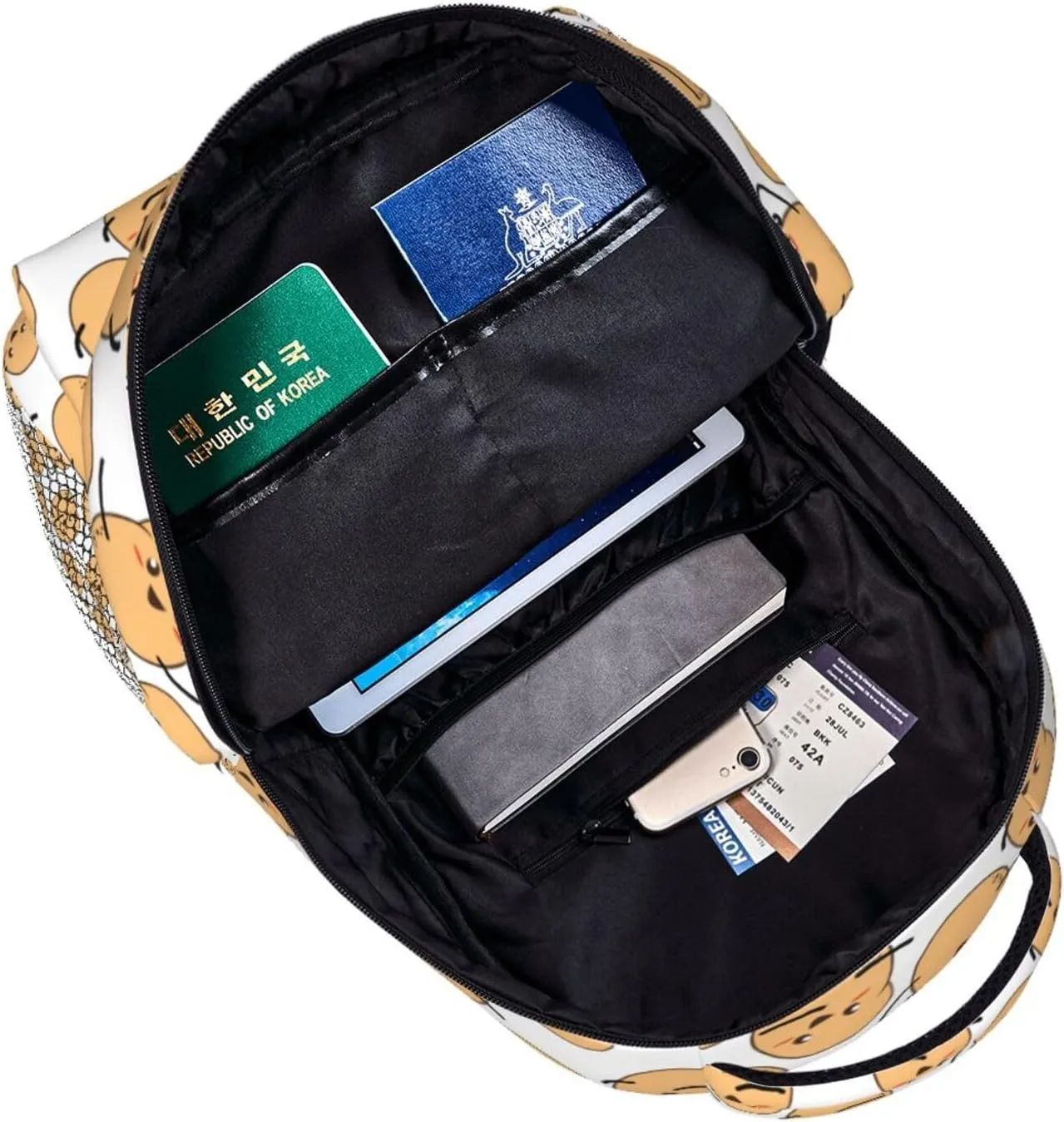Rucksacks Multipurpose Anti-Theft Big Capacity Bookbag - I'M A Potato Cute Potatoes White Travel Hiking & Camping Rucksack With Padded Straps, Pattern 1865