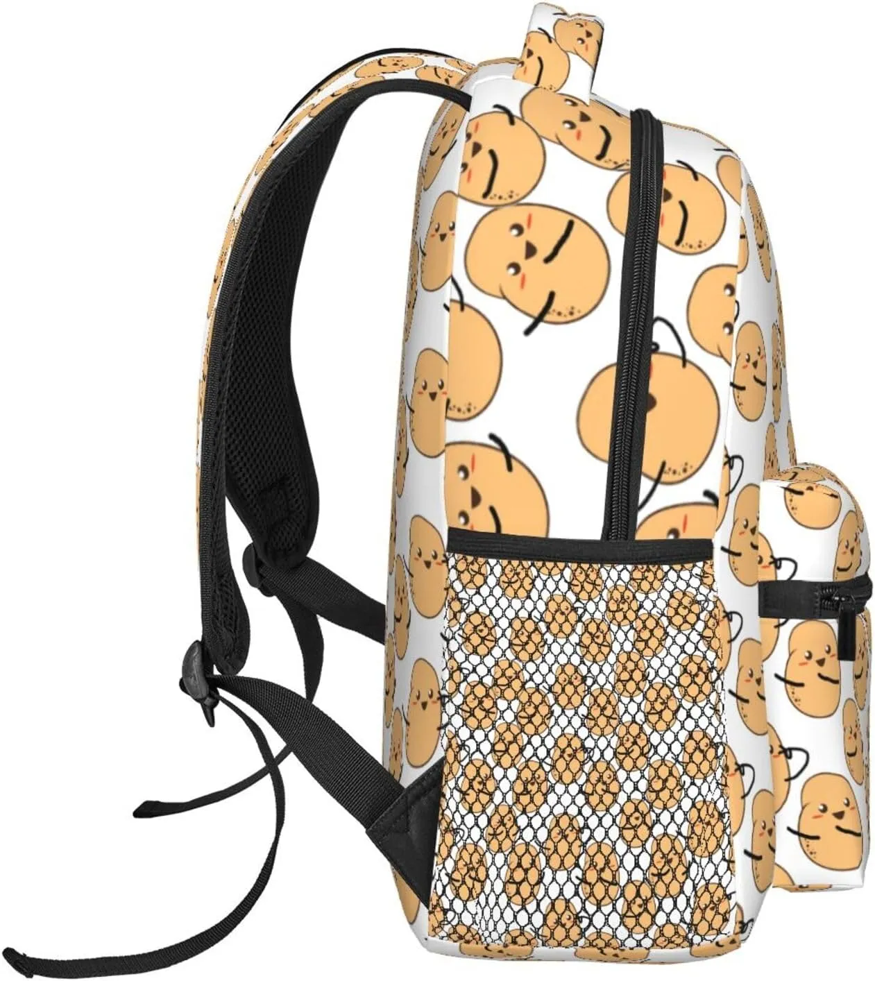 Rucksacks Multipurpose Anti-Theft Big Capacity Bookbag - I'M A Potato Cute Potatoes White Travel Hiking & Camping Rucksack With Padded Straps, Pattern 1865
