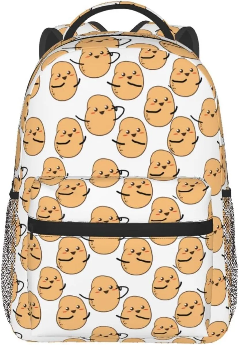 Rucksacks Multipurpose Anti-Theft Big Capacity Bookbag - I'M A Potato Cute Potatoes White Travel Hiking & Camping Rucksack With Padded Straps, Pattern 1865