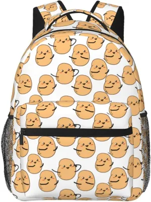 Rucksacks Multipurpose Anti-Theft Big Capacity Bookbag - I'M A Potato Cute Potatoes White Travel Hiking & Camping Rucksack With Padded Straps, Pattern 1865