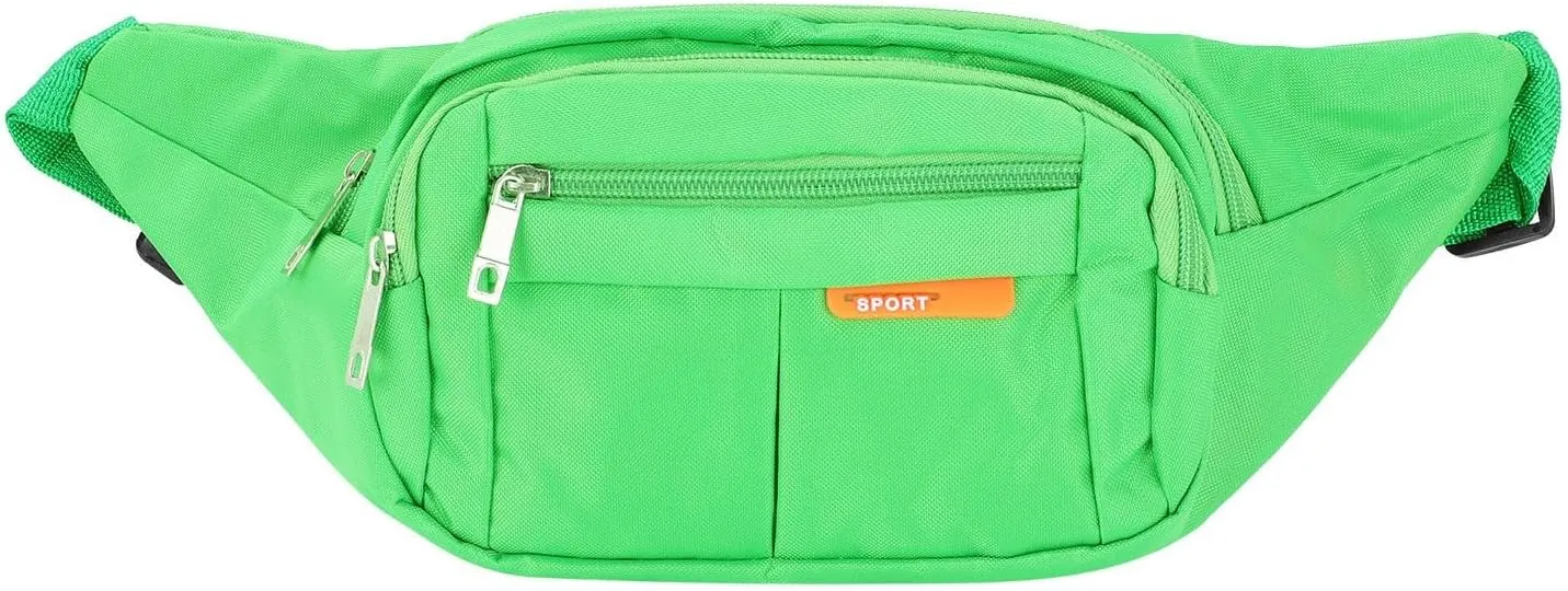 Running Fanny Pack Men's And Women's Mobile Phone Out Of Home Waist Pack with Water Bottle Holder And Phone Holder (Green, One Size)