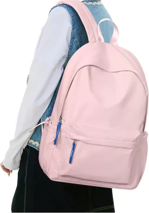 School Backpack for Teen Girls,Simple School Book Bag Waterproof High School Backpack for Boy Middle Student Bookbag College Backpack for Women Men Casual Daypack Travel Aesthetic Backpacks Pink