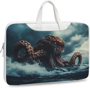 Sea Monster Monstrous Tentacles Leather Bag Laptop Case Slim Water Resistant Computer Bags with Handle Briefcase for Work