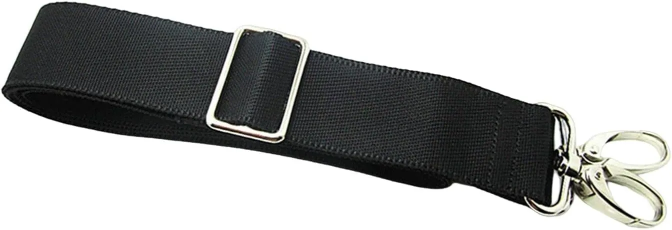 Shoulder Bag Strap Replacement Belt with Metal Hooks for DIY Laptop Briefcase Accessories, Black