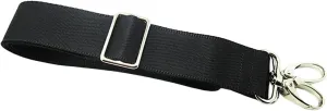 Shoulder Bag Strap Replacement Belt with Metal Hooks for DIY Laptop Briefcase Accessories, Black