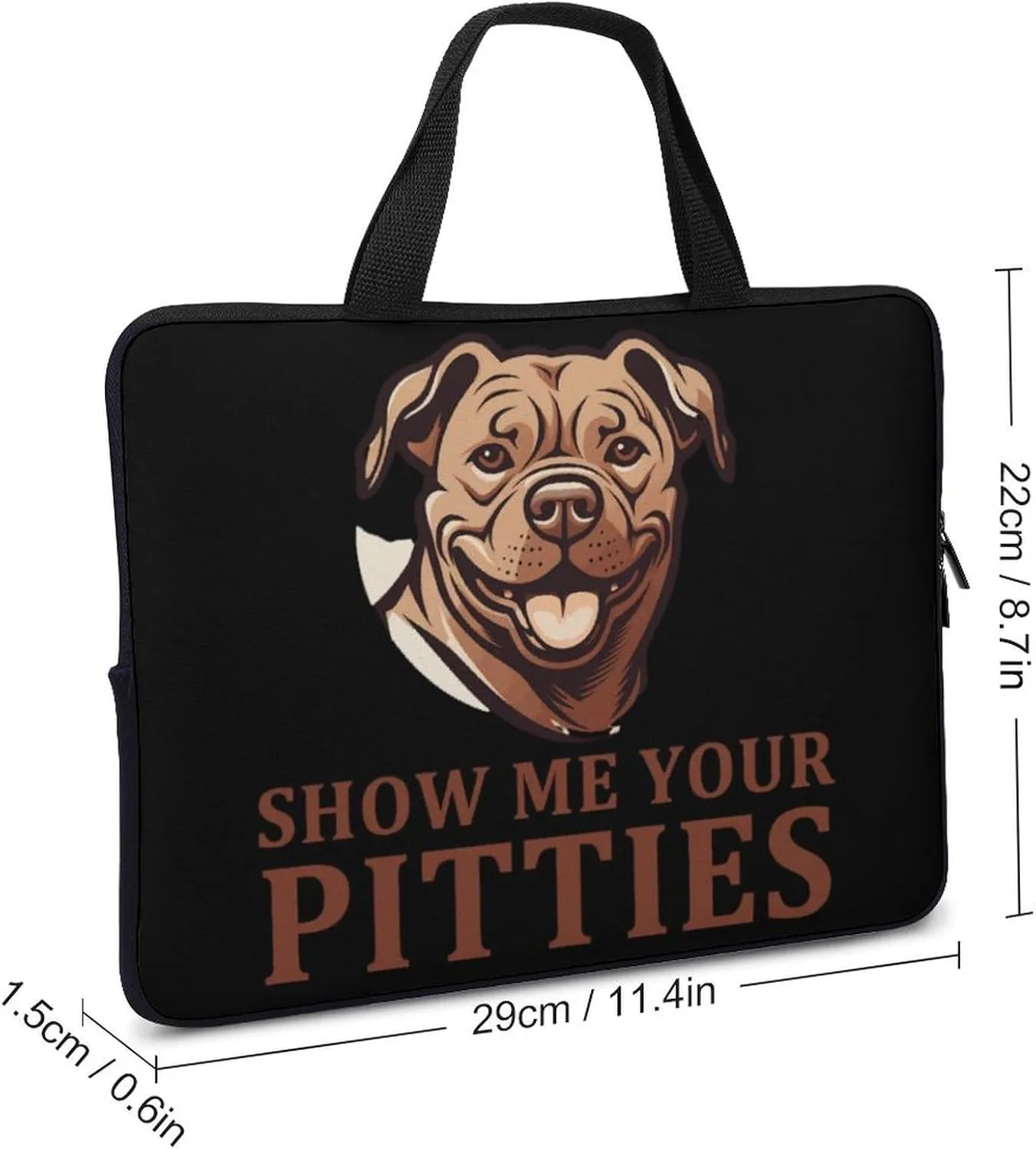 Show Me Your Pittie's Laptop Bag Carrying Case Computer Protective Sleeve Case Briefcase for Men Women