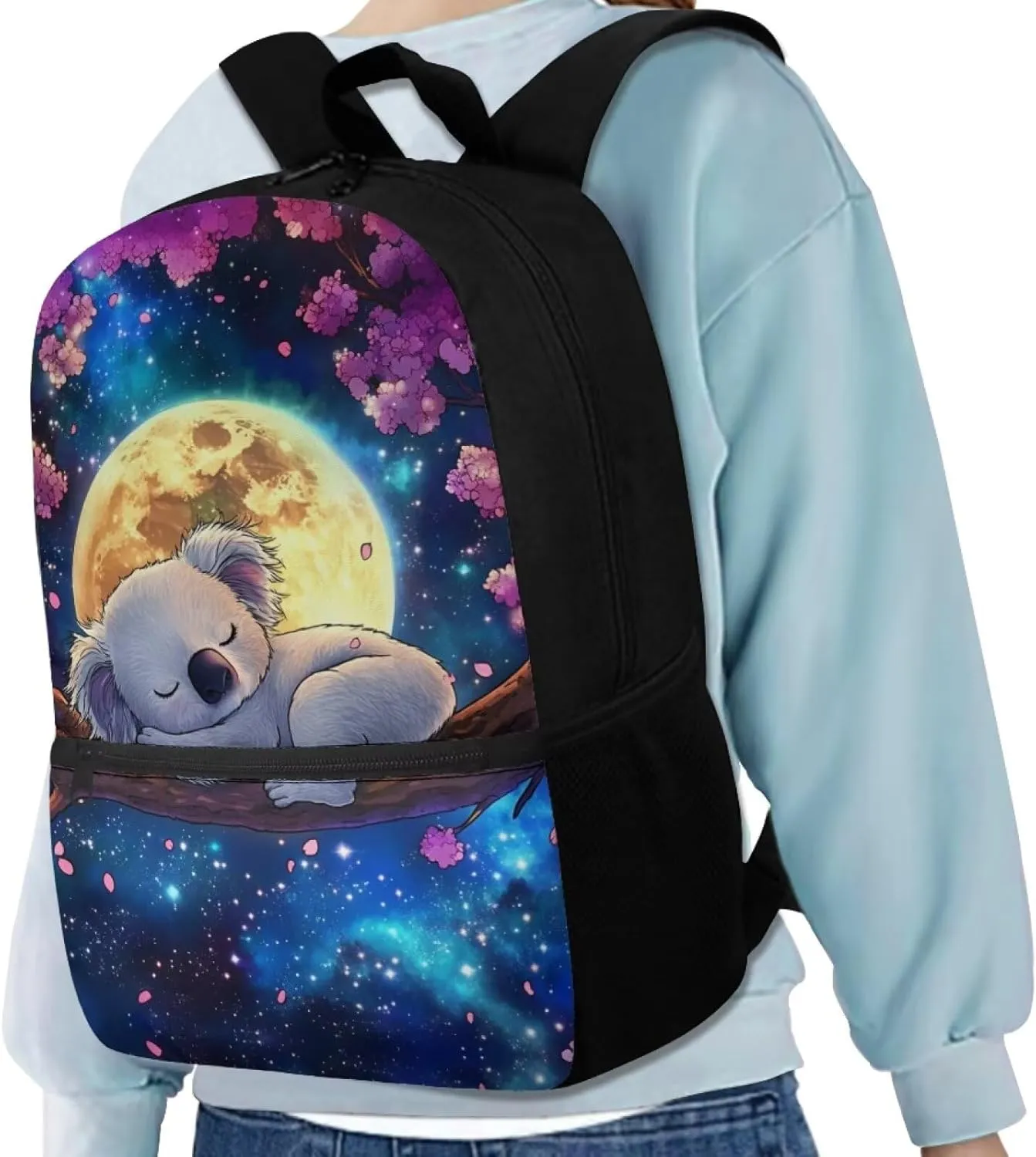 Showudesigns Cute Koala Kids Backpack for Girls Preschool School Bag Daypack Elementary School Bookbag Back Packs with Water Bottle Holder 17inch Laptop Bags Large Capacity Rucksacks