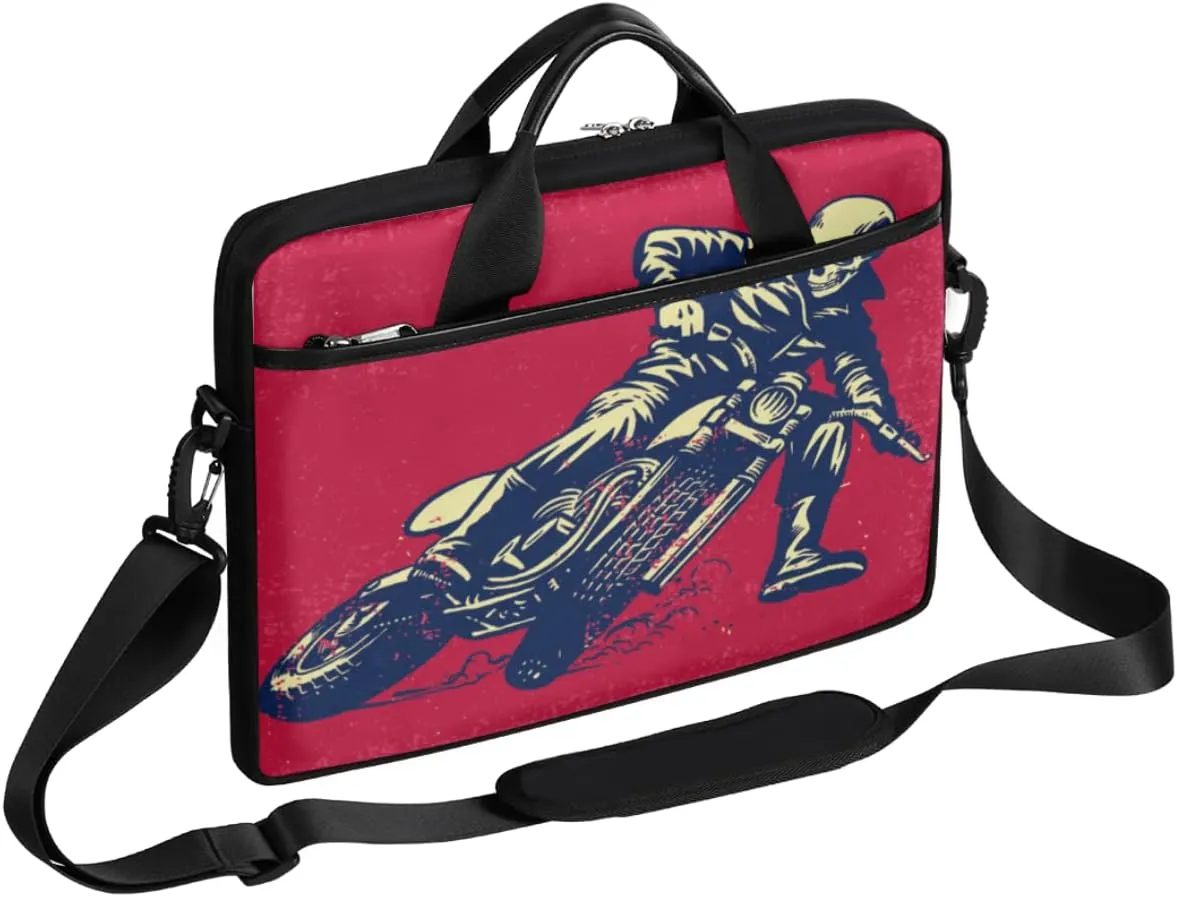 Skeleton Firelight Laptop Shoulder Messenger Bag Waterproof Laptop Briefcase Handle Padded Strap