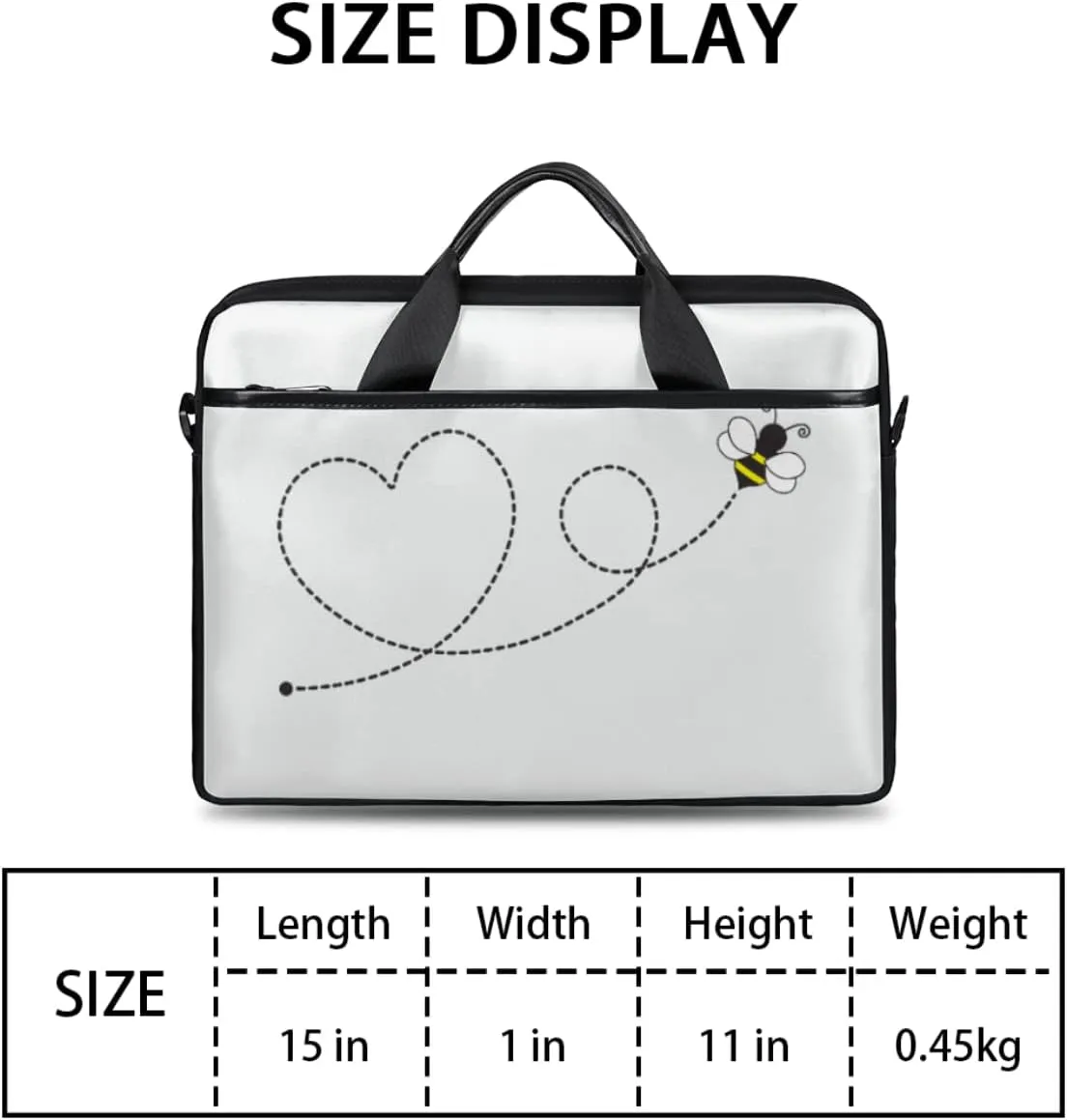Skeleton Hand With Ring White Black Laptop Shoulder Messenger Bag Waterproof Laptop Briefcase with Padded Strap