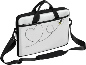 Skeleton Hand With Ring White Black Laptop Shoulder Messenger Bag Waterproof Laptop Briefcase with Padded Strap