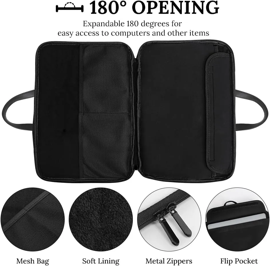 Skull Blooming Flowers Peony Leather Bag Laptop Case Slim Water Resistant Computer Bags with Handle Briefcase for Work