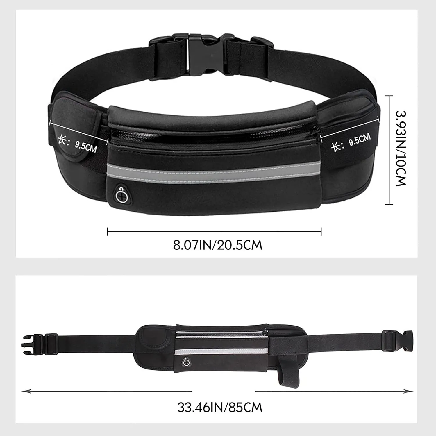 Slim Running Belt for Men, Waterproof Fanny Pack for Men,Phone Holder for Running,Reflective Waist Bag for Women,Runners Belt Pouch,Money Belt,Waist Pack Bag for Travel Workout Running Camping