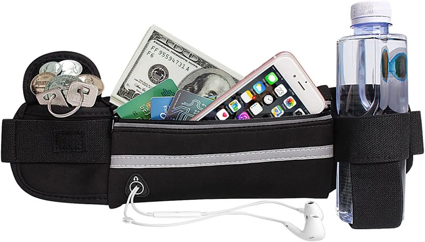 Slim Running Belt for Men, Waterproof Fanny Pack for Men,Phone Holder for Running,Reflective Waist Bag for Women,Runners Belt Pouch,Money Belt,Waist Pack Bag for Travel Workout Running Camping