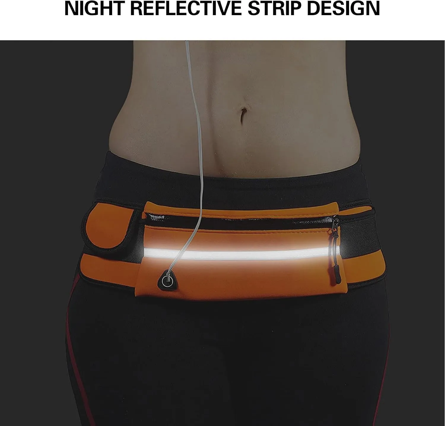 Slim Running Belt for Men, Waterproof Fanny Pack for Men,Phone Holder for Running,Reflective Waist Bag for Women,Runners Belt Pouch,Money Belt,Waist Pack Bag for Travel Workout Running Camping