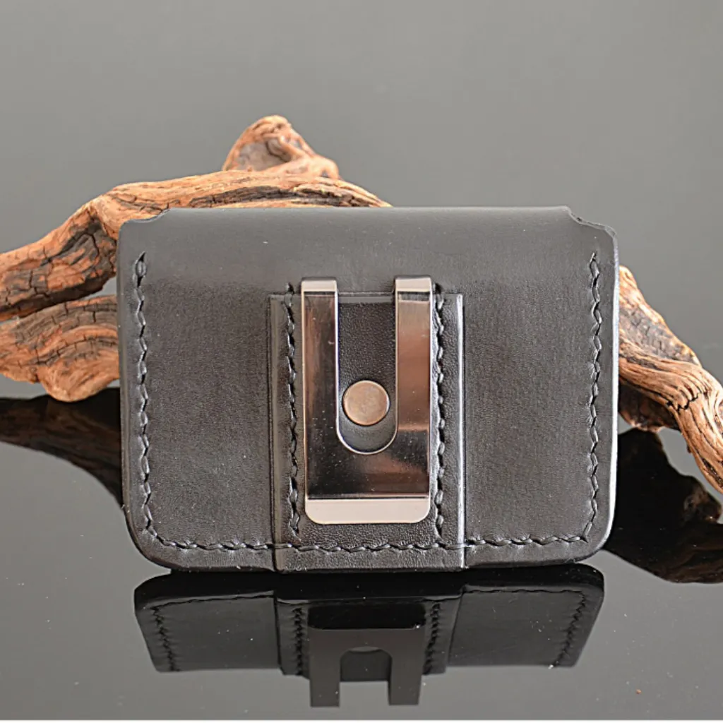 Small EDC Bushcraft Earphones Leather Belt Pouch