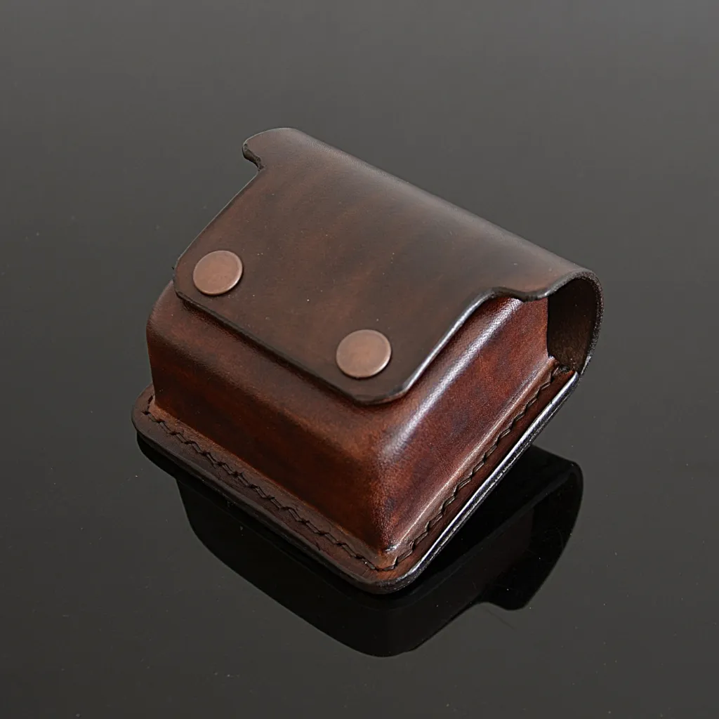 Small EDC Bushcraft Earphones Leather Belt Pouch