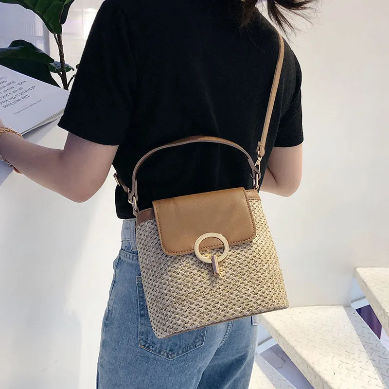 Small Straw Bucket Bags For Women