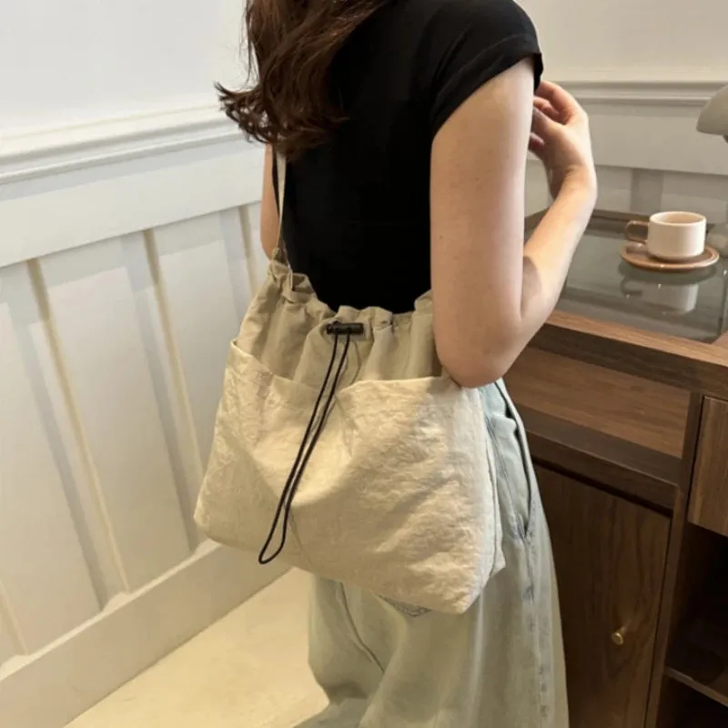Sohiwoo New Large Capacity Versatile Shoulder Bag for Women's Summer Popular Lightweight Shoulder Crossbody Bag Minimalist Tote Handbag