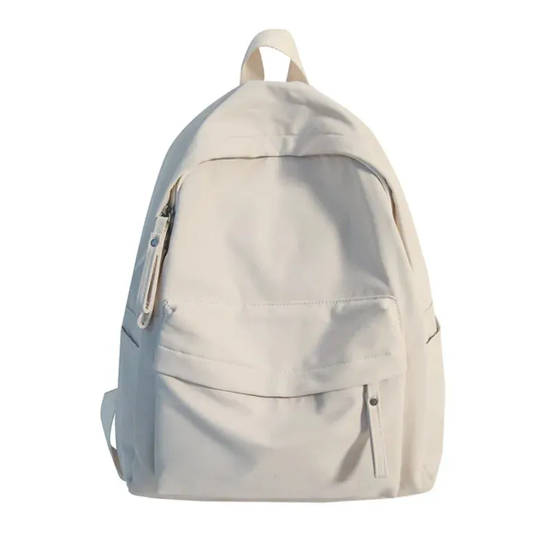 Sohiwoo Simple Solid Color Backpack Women Waterproof Nylon School Bags For Teenager Girls Bookbag Lady Travel Backbag Shoulder Bag