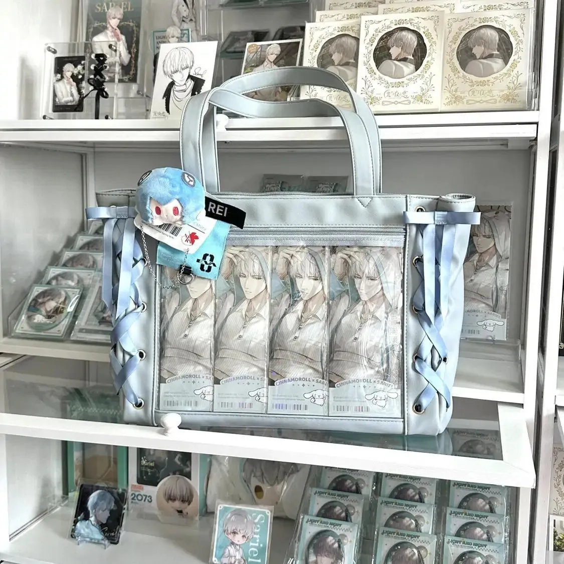 Sohiwoo Transparent Green Ita Bags Women Harajuku Aesthetic Bow Large Capacity Tote Bag Ladies Sweet Cute Shoulder Bags Chic