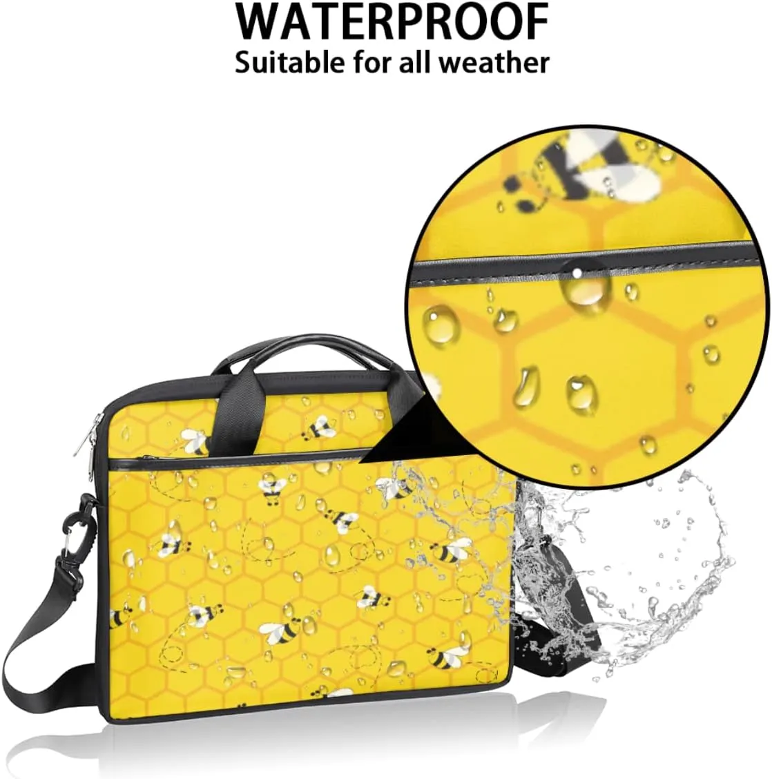Spring Flowers Laptop Shoulder Messenger Bag Waterproof Laptop Briefcase with Handle and Padded Strap Case Sleeve