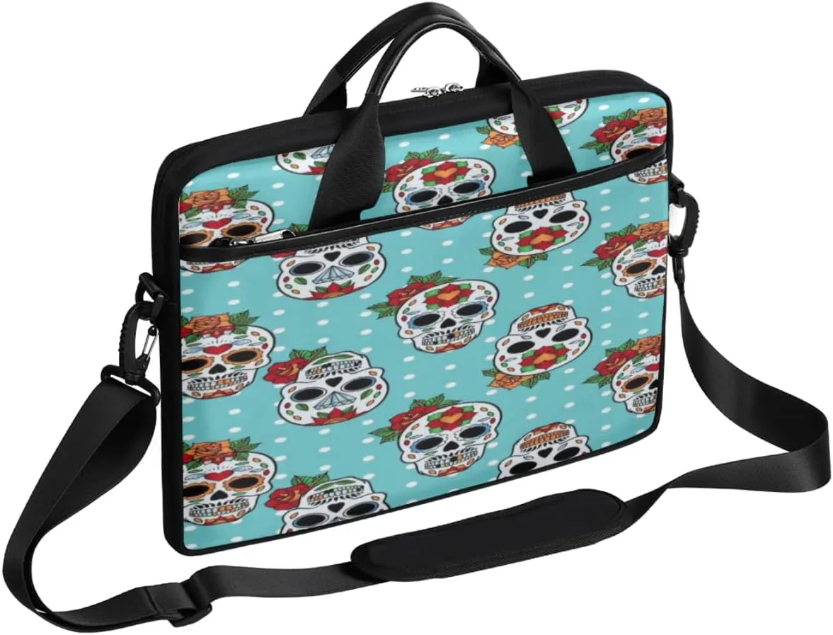 Square Cartoon Cow Laptop Shoulder Messenger Bag Waterproof Laptop Briefcase with Handle and Padded Strap Case Sleeve