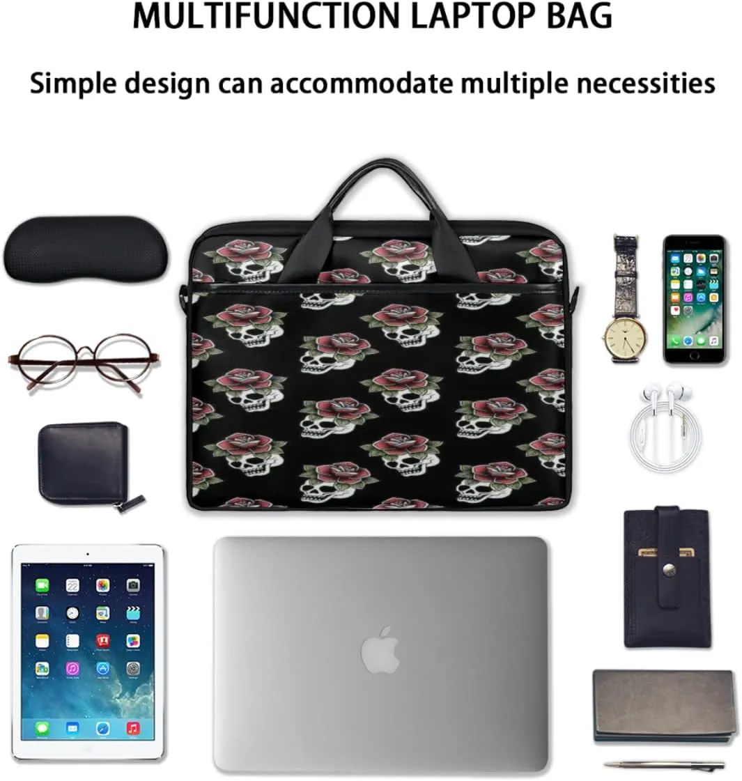 Square Cartoon Cow Laptop Shoulder Messenger Bag Waterproof Laptop Briefcase with Handle and Padded Strap Case Sleeve