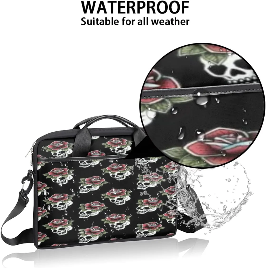 Square Cartoon Cow Laptop Shoulder Messenger Bag Waterproof Laptop Briefcase with Handle and Padded Strap Case Sleeve