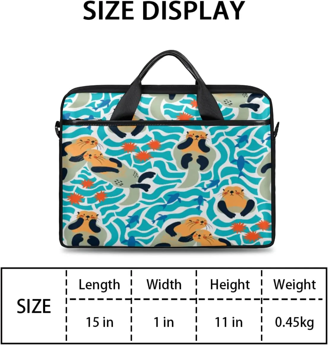 Strawberry Cherry Fruit Pattern Laptop Shoulder Messenger Bag Waterproof Laptop Briefcase Handle Padded Strap
