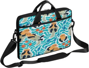 Strawberry Cherry Fruit Pattern Laptop Shoulder Messenger Bag Waterproof Laptop Briefcase Handle Padded Strap