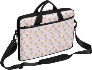 Strawberry Mushrooms Laptop Shoulder Messenger Bag Waterproof Laptop Briefcase Handle Padded Strap