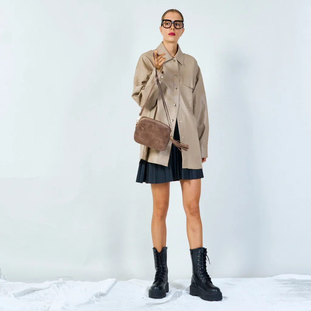 Suede crossbody bag with tassel wholesale