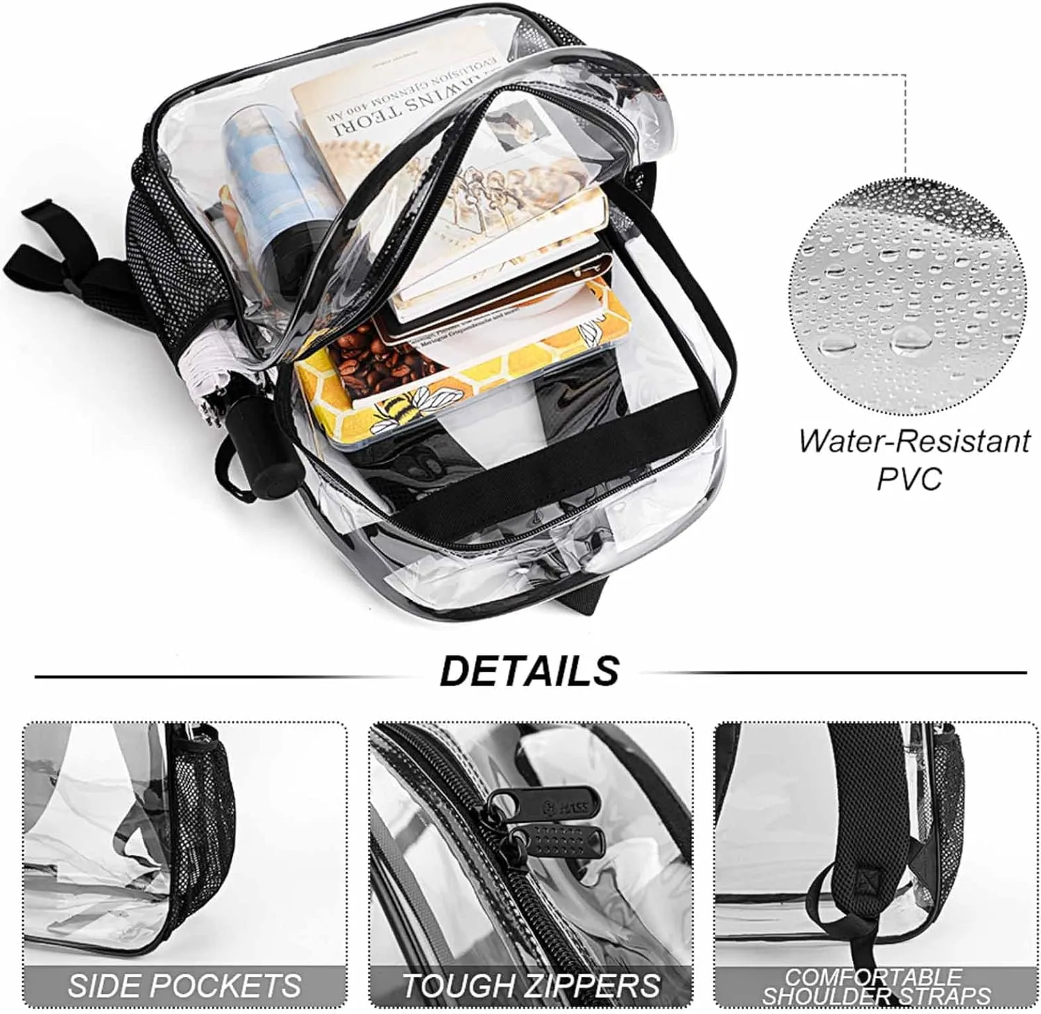 Supdreamc Colorful Surf Blue Tribal Navajo Aztec Geometric Ethnic Pattern Rucksacks Lightweight Multipurpose Transparent Shoulder Bag Big Capacity Traveling & Camping Backpack With Side Pockets